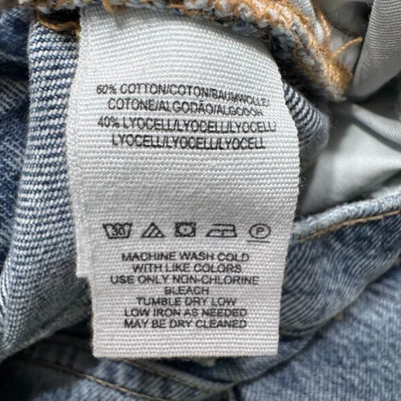 We the Free Jeans Womens 25 Blue Medium Wash Distressed Straight High Rise - Picture 14 of 14